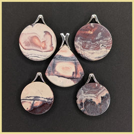 PORset01 Porcelain Jasper Pendants 5pc Lot