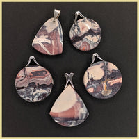 PORset03 Porcelain Jasper Pendants 5pc Lot