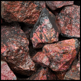 Rhodonite, Rough Rock, per lb