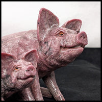 RHOP101 Rhodonite Pigs Carving