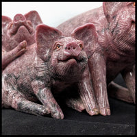 RHOP101 Rhodonite Pigs Carving