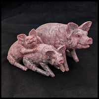 RHOP101 Rhodonite Pigs Carving