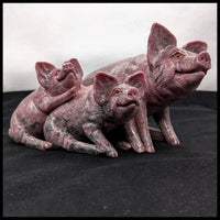 RHOP101 Rhodonite Pigs Carving
