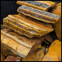 Tigereye, Gold, A Grade, Rough Rock, per lb