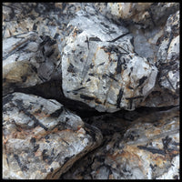 Tourmaline in Quartz, Rough Rock, per lb