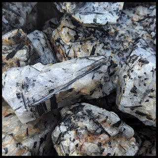 Tourmaline in Quartz, Rough Rock, per lb