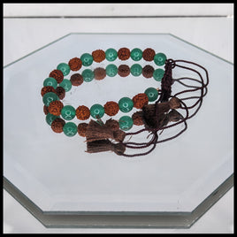 Rudraksha and Green Aventurine Bracelet