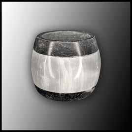 Selenite & Limestone Candle Holder