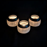 Selenite & Limestone Candle Holder