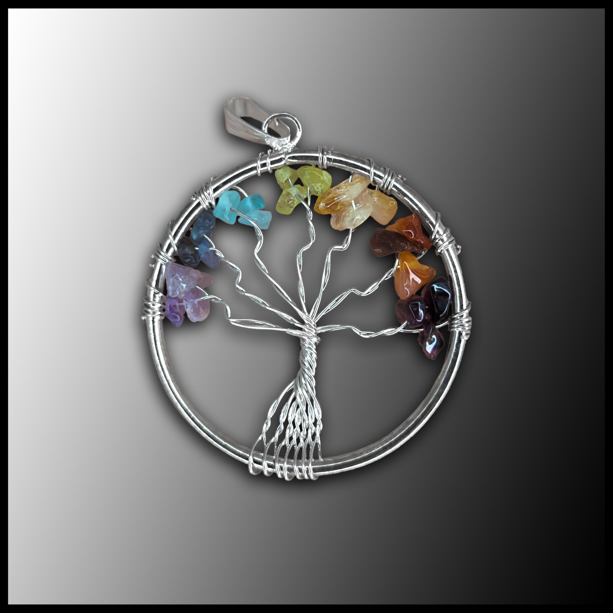 Chakra Tree Of Life Pendant Necklace With Owl Lucky Charm - Zencrafthouse