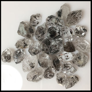 Large Double Terminated Quartz with Coal Inclusions