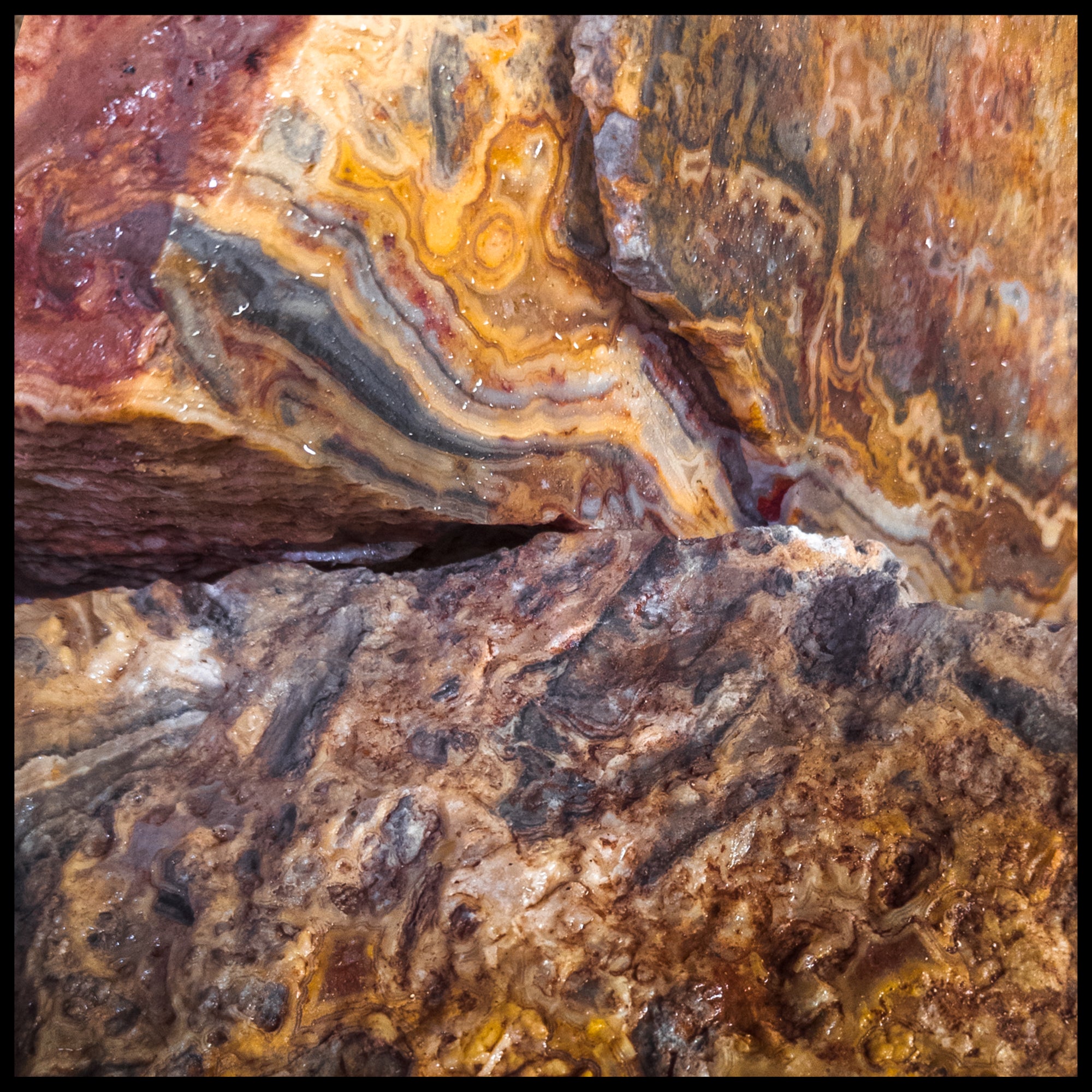 Red and Yellow Lace Agate Australia Rough Rock per lb
