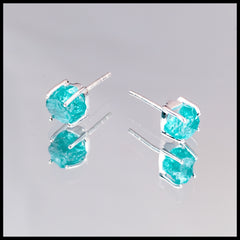 Blue Apatite Stud Earrings