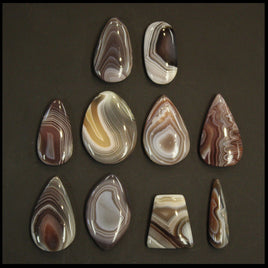 BOTSET704c Botswana Agate Cabochon 10 pc. Lot