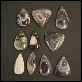 BOTSET705c Botswana Agate Cabochon 10 pc. Lot