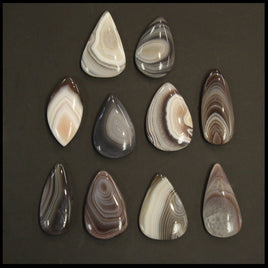 BOTSET706c Botswana Agate Cabochon 10 pc. Lot