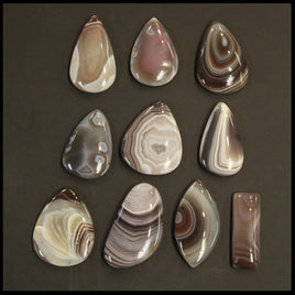BOTSET707c Botswana Agate Cabochon 10 pc. Lot