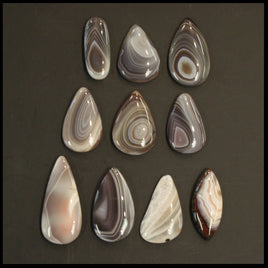 BOTSET708c Botswana Agate Cabochon 10 pc. Lot