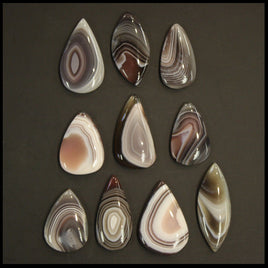 BOTSET709c Botswana Agate Cabochon 10 pc. Lot