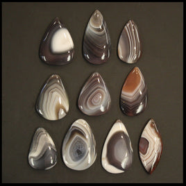 BOTSET711c Botswana Agate Cabochon 10 pc. Lot