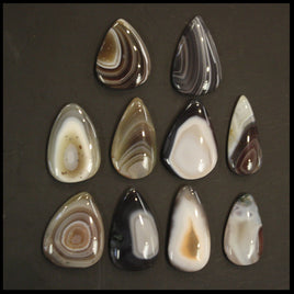 BOTSET712c Botswana Agate Cabochon 10 pc. Lot