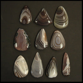 BOTSET713c Botswana Agate Cabochon 10 pc. Lot
