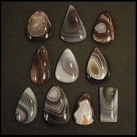 BOTSET714c Botswana Agate Cabochon 10 pc. Lot