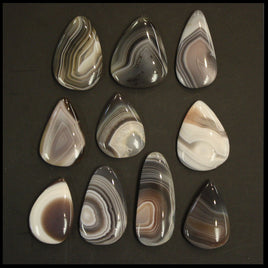 BOTSET715c Botswana Agate Cabochon 10 pc. Lot
