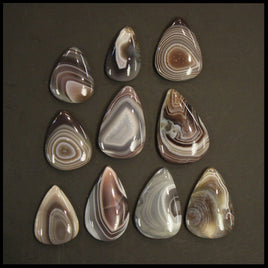 BOTSET716c Botswana Agate Cabochon 10 pc. Lot