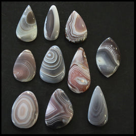 BOTSET718c Botswana Agate Cabochon 10 pc. Lot