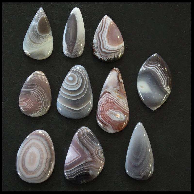 BOTSET718c Botswana Agate Cabochon 10 pc. Lot| The Gem Shop, Inc.