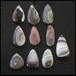 BOTSET719c Botswana Agate Cabochon 10 pc. Lot