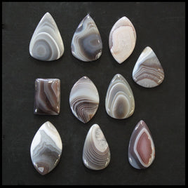 BOTSET720c Botswana Agate Cabochon 10 pc. Lot