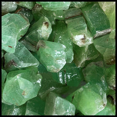 Green Calcite, Tumbling Rough, 5 lb lot
