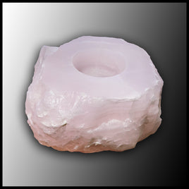 Pink Fluorescent Calcite Candle Holder
