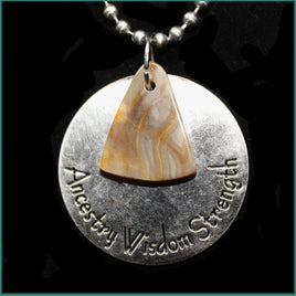 ESC103pw Escape Petrified Wood Medallion Necklace