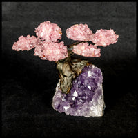 GSTsz2 Gemstone Tree, Rose Quartz & Amethyst