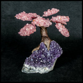 GSTsz3 Gemstone Tree - Rose Quartz and Amethyst