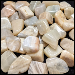 Moonstone, Cream, Tumbled Stone, 1 lb lot