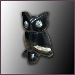 OBO114 Black Obsidian Owl