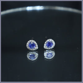 RSJ290 Blue Sapphire and Diamond Pear Earrings