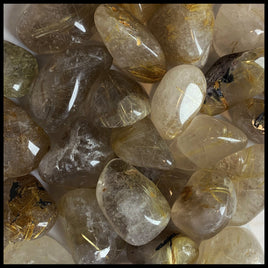 Rutilated Quartz, Tumbled Stone, 1 lb lot