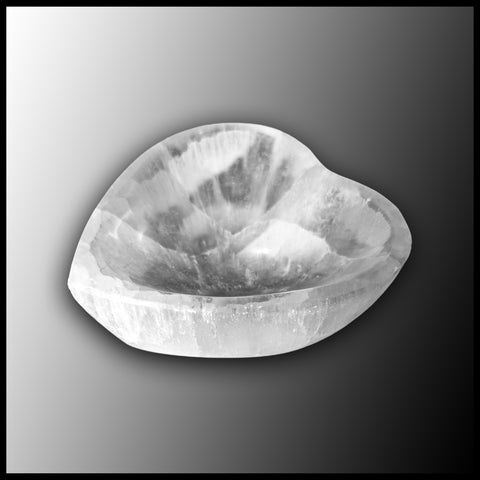 Selenite Bowl, Heart, 10 cm