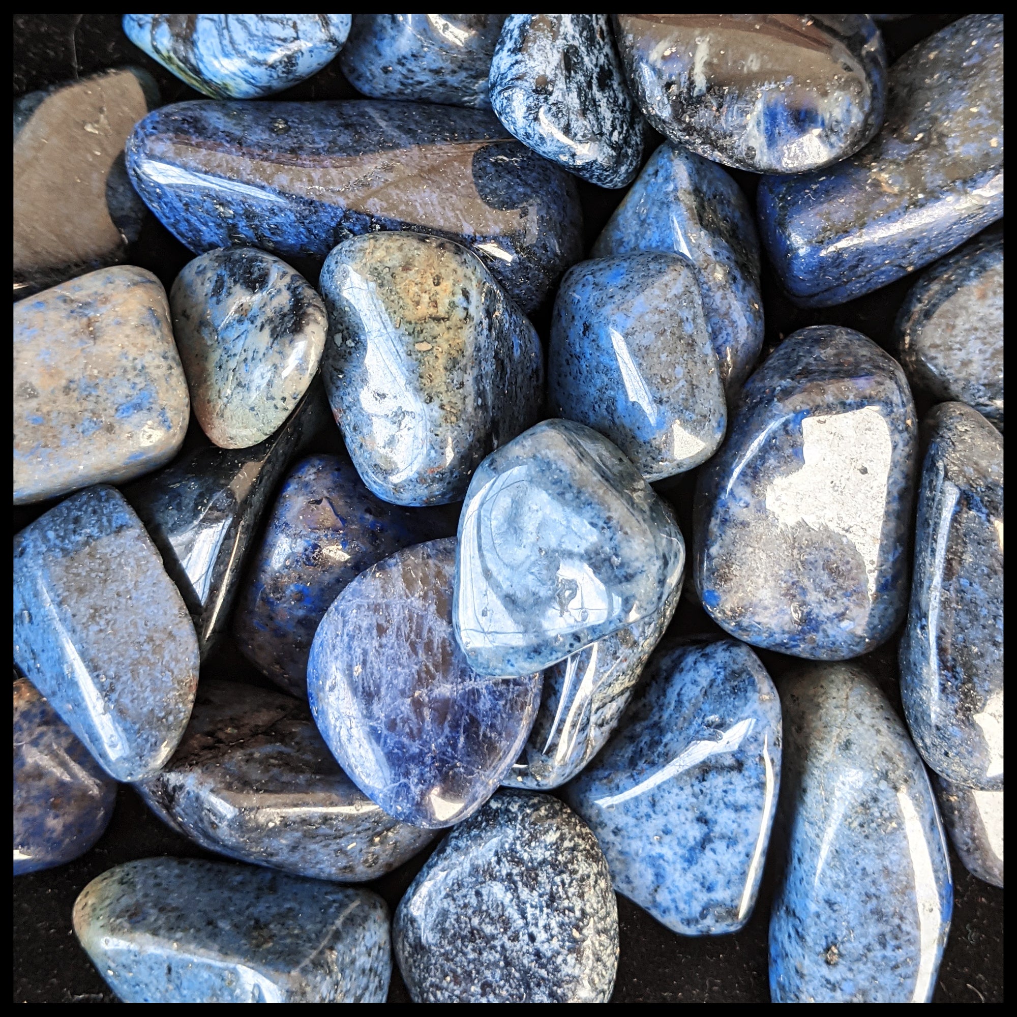 1/4 Lb Tumbled Dumortierite Stones - Blue Moon Denim Quartz Specimens For Crafts & Jewelry (15-35 Pieces)